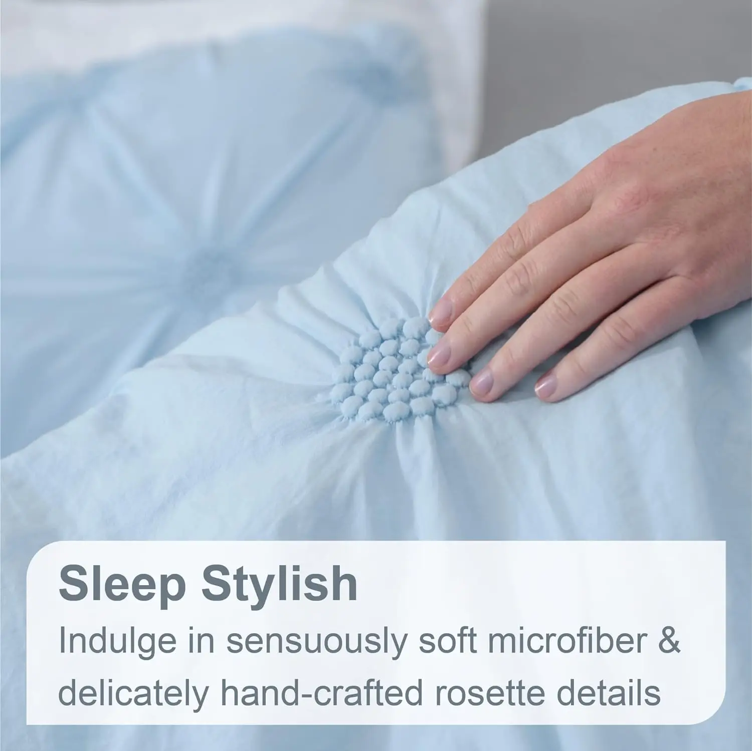 Factory price breathable down alternative fill Ruched 3D Floral Pintuck elastic embroidery polyester comforter set for bedroom