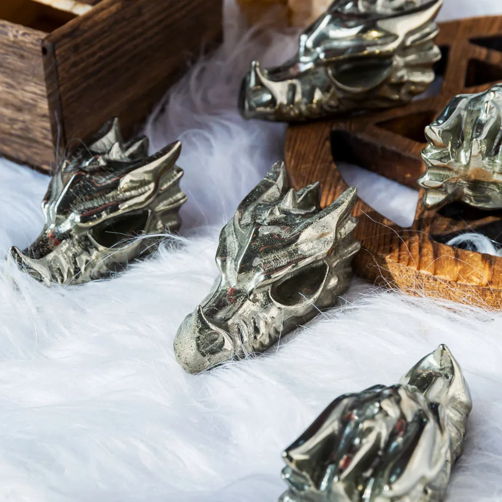 Wholesale Polished Pyrite Dragon Head Healing Nature Crafts Crystals