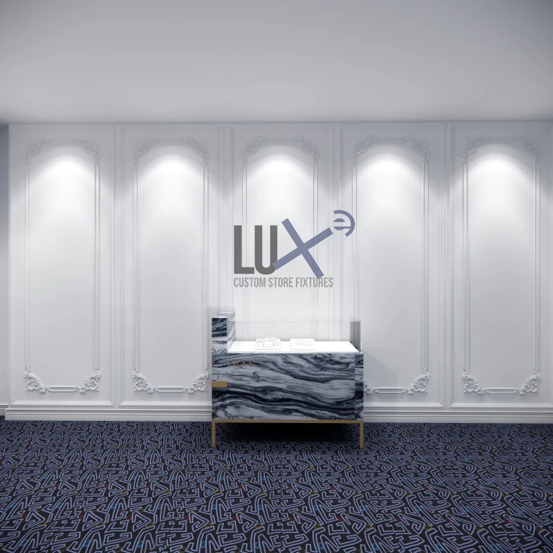 Роскошное дизайнерское украшение для ювелирного магазина напольная стойка ювелирных изделий безопасная стеклянная башня с полным зрением витрина на заказ