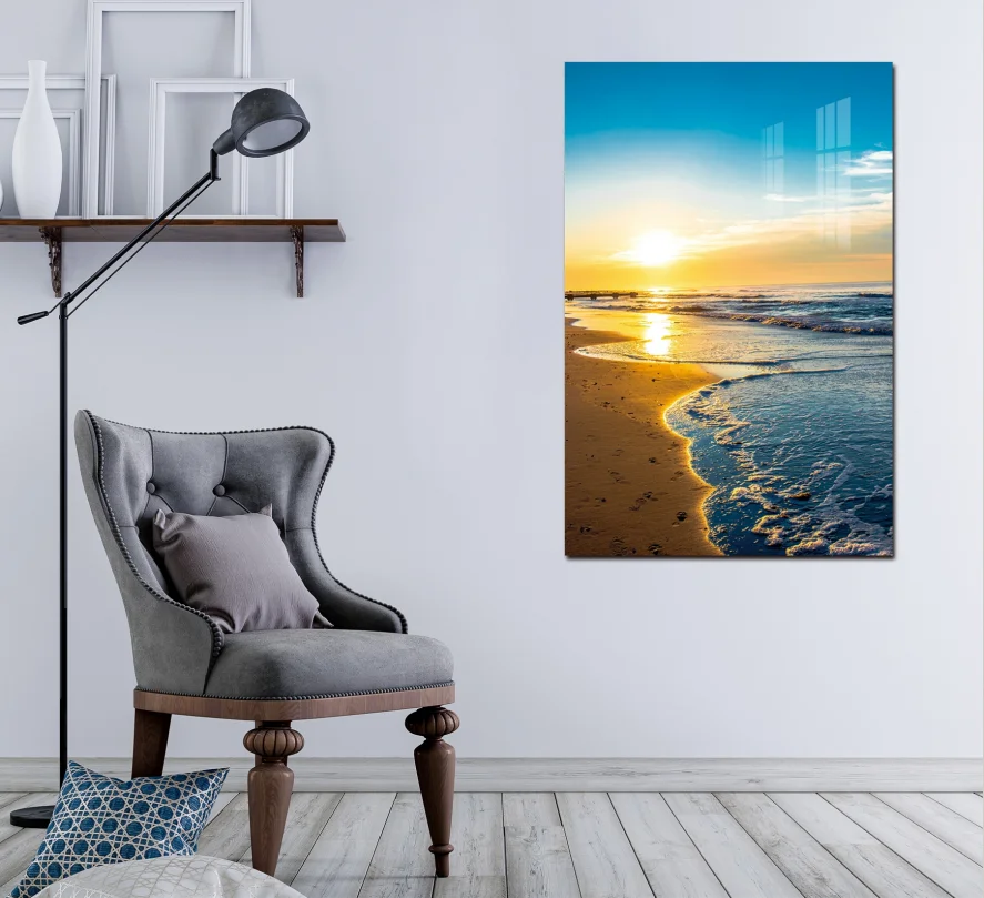 Modern Seascape Rock Acrylic Unframed Decorative Paintings That Can Be Customized for Living Room Art Wall Paintings