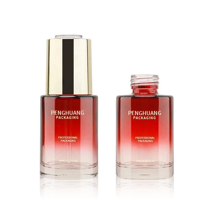 Factory custom serum glass skincare lotion essence bottle facial moisture 1oz 30ml glass serum bottle with pump pipette