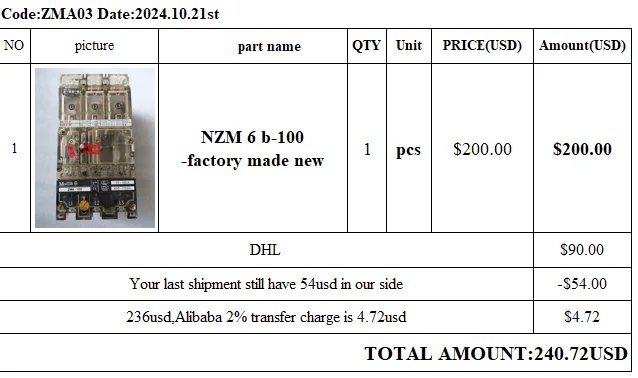 Высокое качество реле NZM 6 b-100 офсетная печать запасных частей