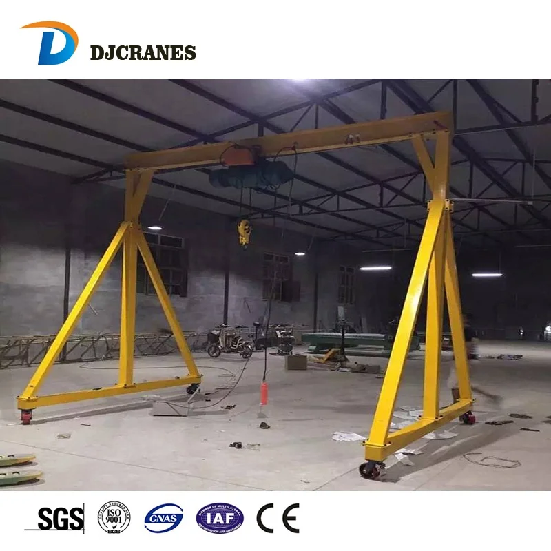 Industrial portable shop free hand 1 ton mini single gantry crane