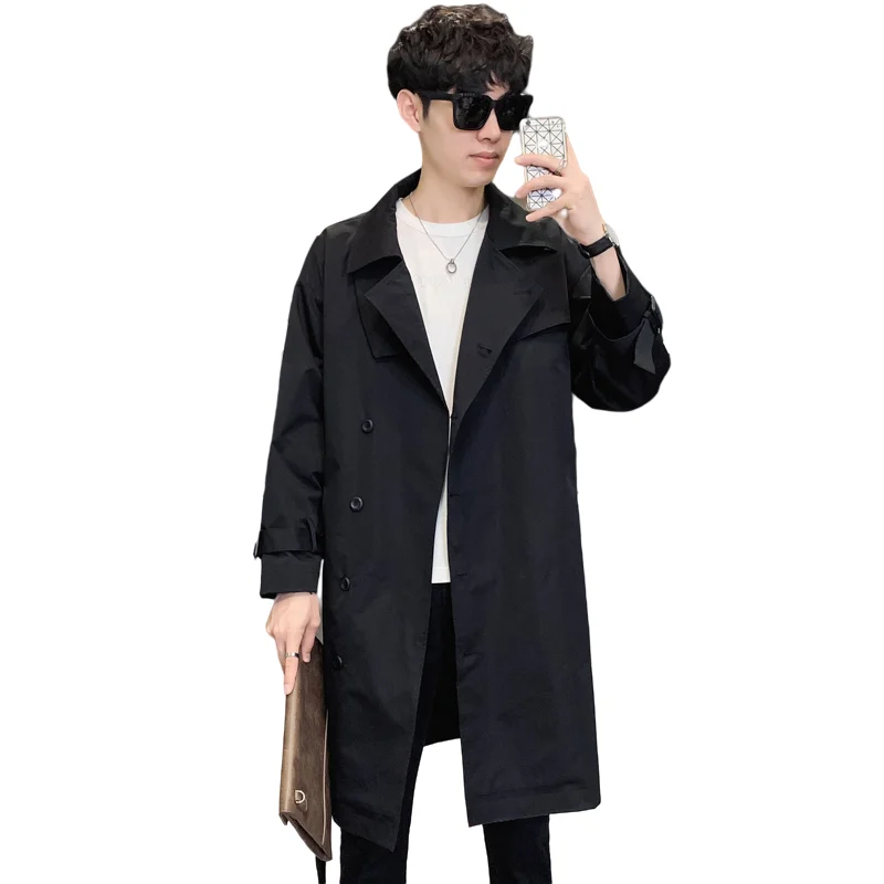 factory wholesale high quality mens jacket Single Breasted Mens Long Coats Custom OEM ODM trench coat
