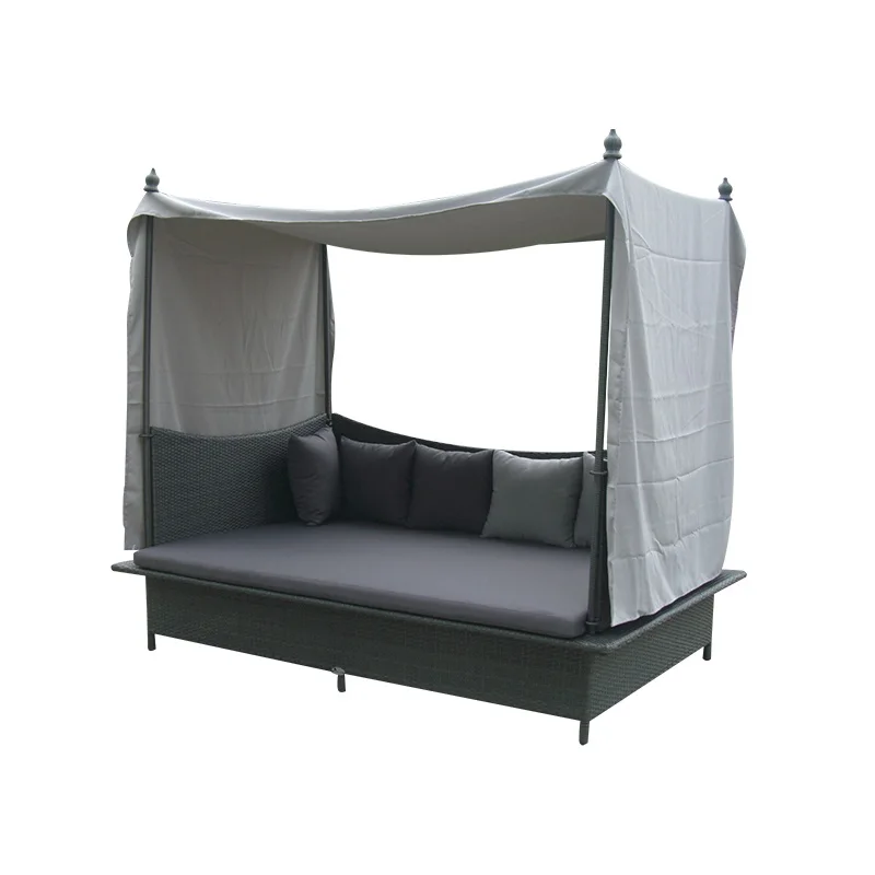 Китайская роскошная мебель для улицы, алюминиевая пляжная кровать, солнцезащитные кровати с навесом