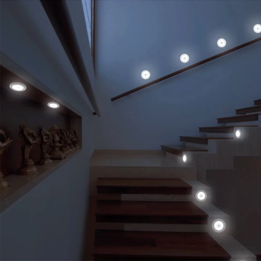 VGEET stick-anywhere closet stair motion sensor night light, cordless battery-powered led motion sensor lights