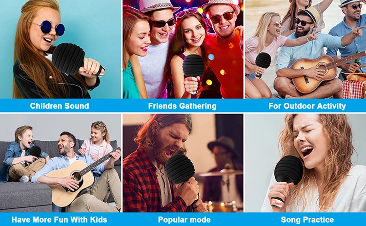 Toys Wireless Karaoke Microphone Ktv Speaker Portable Professional Usb Mic For Kids Festival Gift Phone Mike