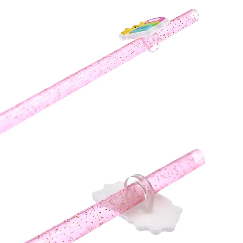 factory price customized wholesale eco-friendly reusable straw lids for tumblers pink rubber 8mm kawaii silicone straw toppers