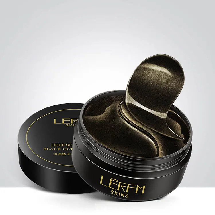 
Privae label remove dark circle patches soothing black pearl Caviar collagen crystal eye mask 