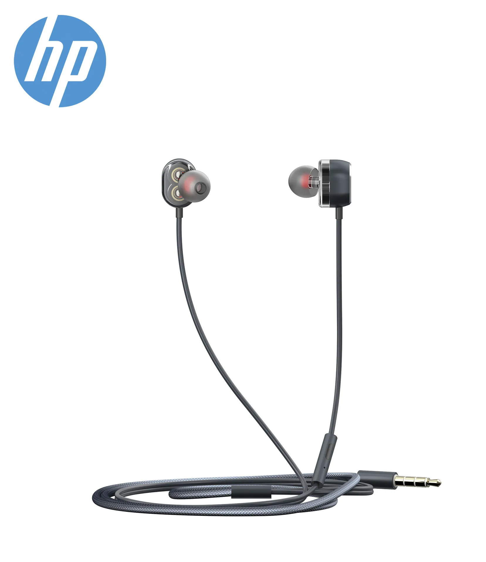 hp  DHE-7003 3.5mm wholesale metal wire-controlled call and music listening subwoofer headset with microphone