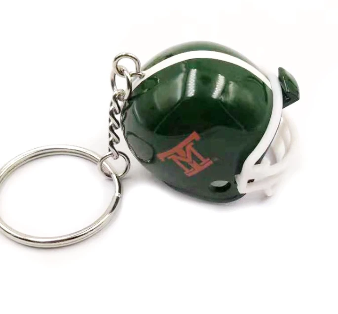 Zinc alloy helmet hat Key chain Metal 3D stereoscopic hockey helmet hat gift key small pendant