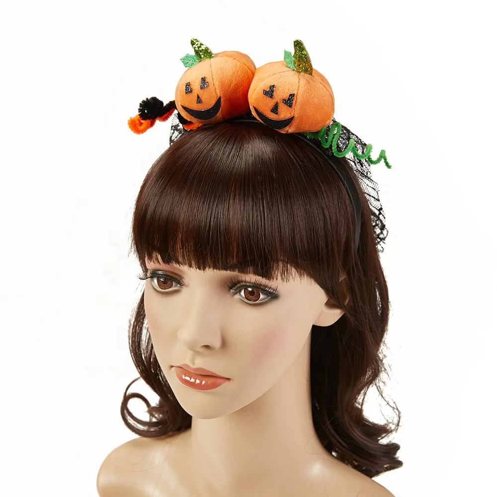 Halloween lovely Quality guaranteed Halloween Pumpkin Veil baby headbands headband women headband luxury for party