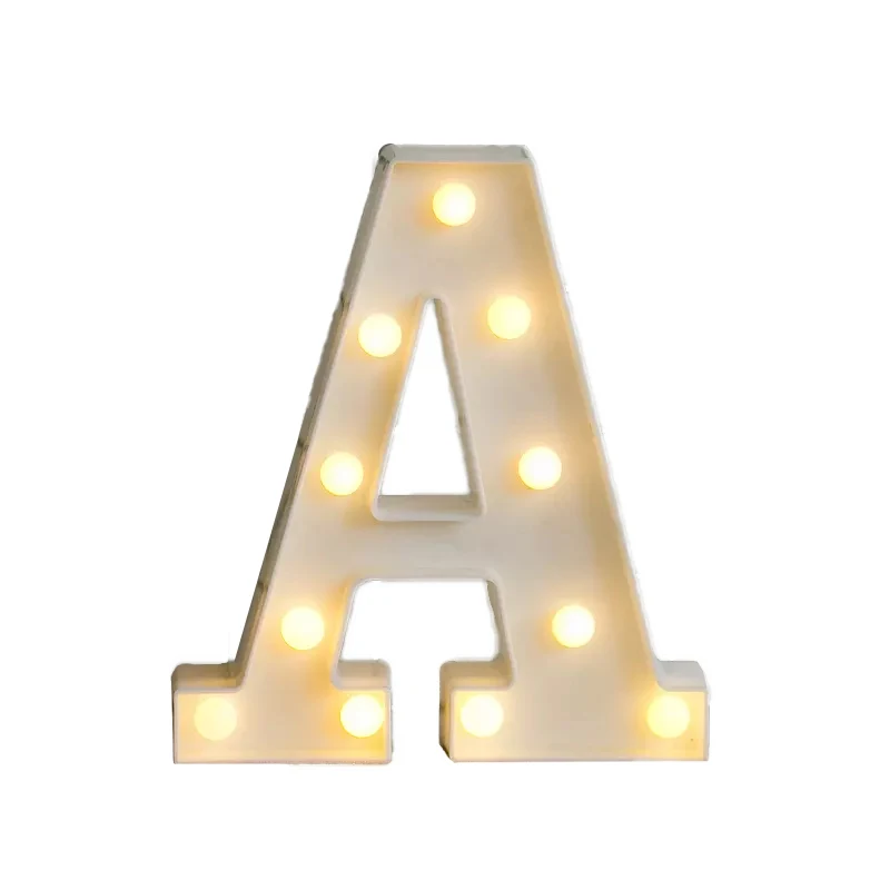 Hot-sale 26 letters LED lights balloon birthday party wedding Christmas decoration A-Z letters heart symbol shape balloons