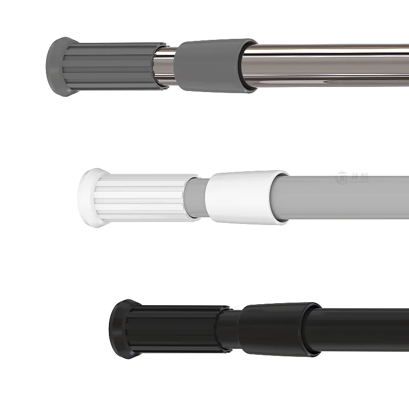 Spring tension curtain rod without punching wardrobe kitchen telescopic rod accessories anticorrosive shower curtain rod