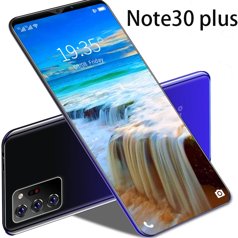 Мобильный телефон 5G Note30 plus HD экран 6 1 дюйма 4800 мАч две sim-карты 12 Гб + 512 ГБ камера 13 МП 24 смартфон