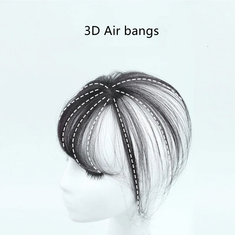 French Human Hair Air Bangs Toupee Simulation Natural Hand Switch Seamless Wig Piece Princess Cut Toupee Bangs hd Transparent