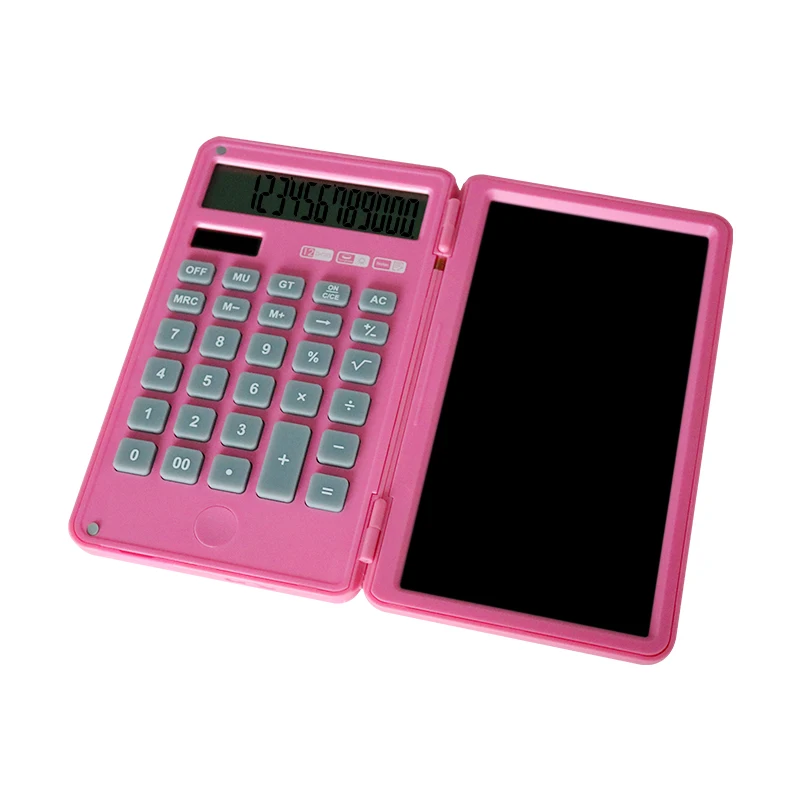 12 digits electronic calculator e-writing pad LCD handwriting notepad solar calculator with pen writing