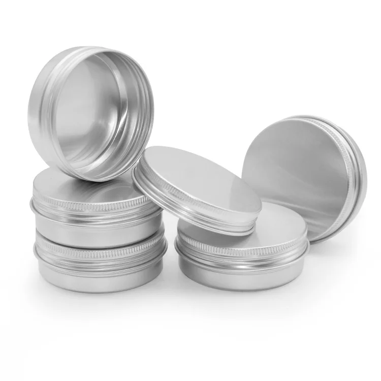 Empty Lip Balm Scrub Aluminum Metal Jar Tobacco Container Tin Cans For Body Cream Candles Soap 10g 30g 60g 100g 250g
