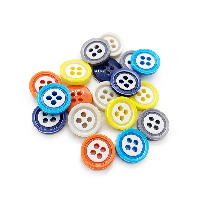 Модные цветные детские пластиковые пуговицы 11,5 мм с 4 отверстиями для шитья рубашек