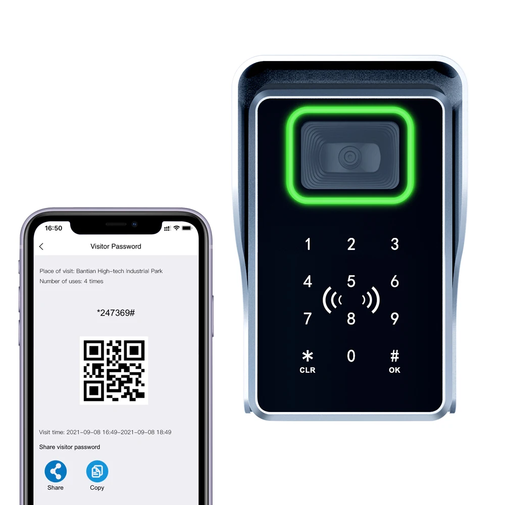 4G Ethernet cable  QR Code Scanner RFID card reader keypad Outdoor Access Control  QR code card reader