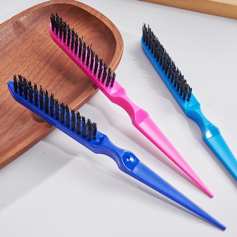 Wholesale Custom color Hair Brushes Comb Slim Line Styling Tools Teasing Back Combing Hair Brush Hair Dyed Brush