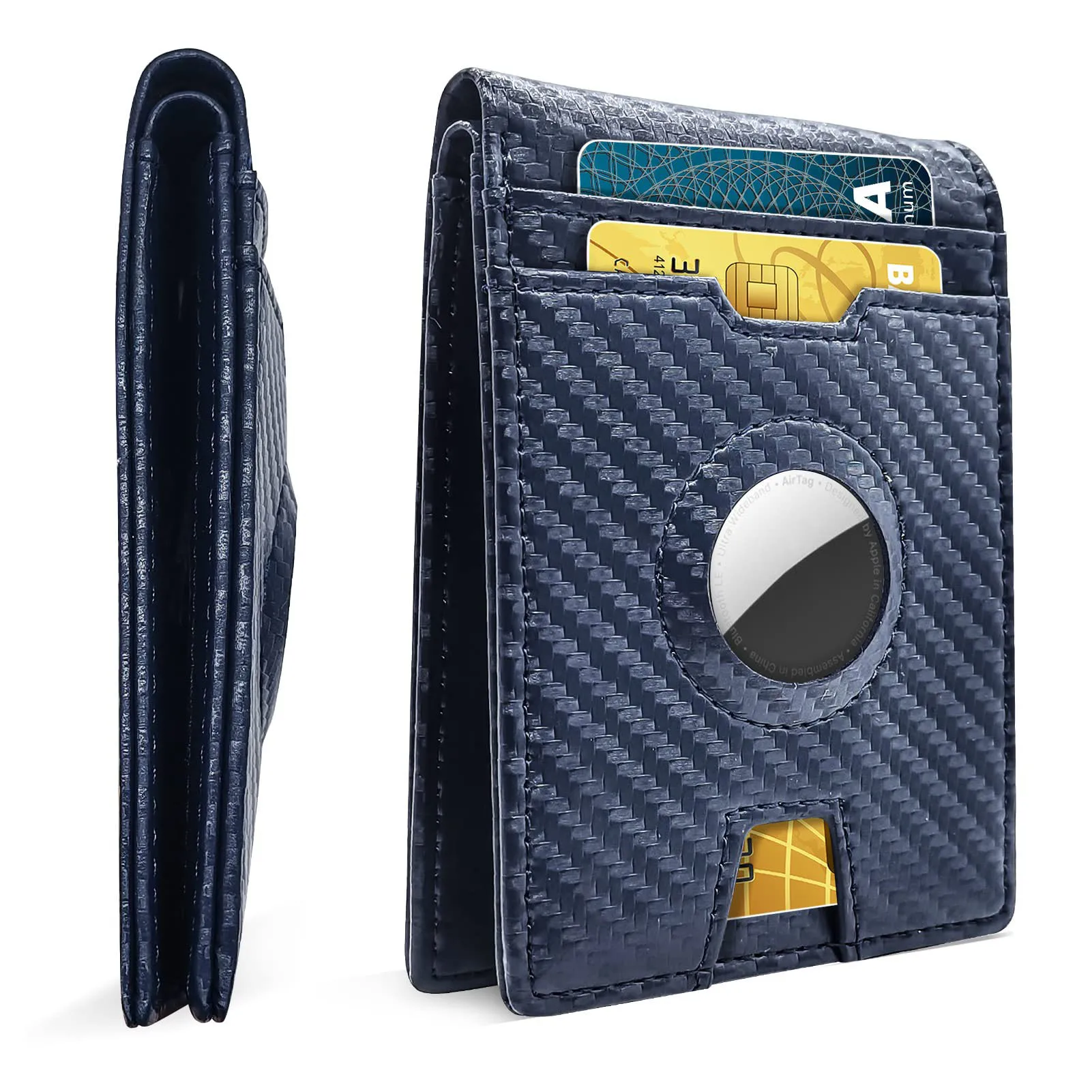 New arrival smart airtag wallet leather pop up card holder wallet with anti theft feature GPS Locator Tracker