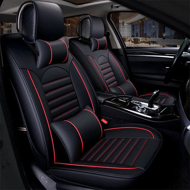 Fashion sports full pu leather four seasons car seat cover for universal seat cover