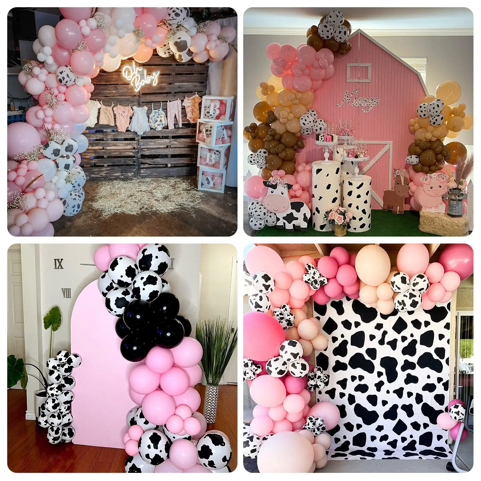Cow Print Balloon Arch Kit Balloons Garland Arch Kit for Farm Party Cowboy Party Decorations Baby Shower Birthday Party