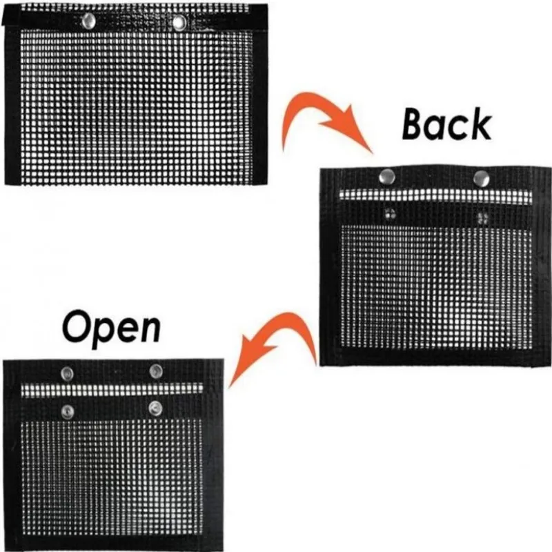 Hot Best Grilling Mats Fish Vegetable BBQ mesh Bag 22*27cm Smoking Accessories