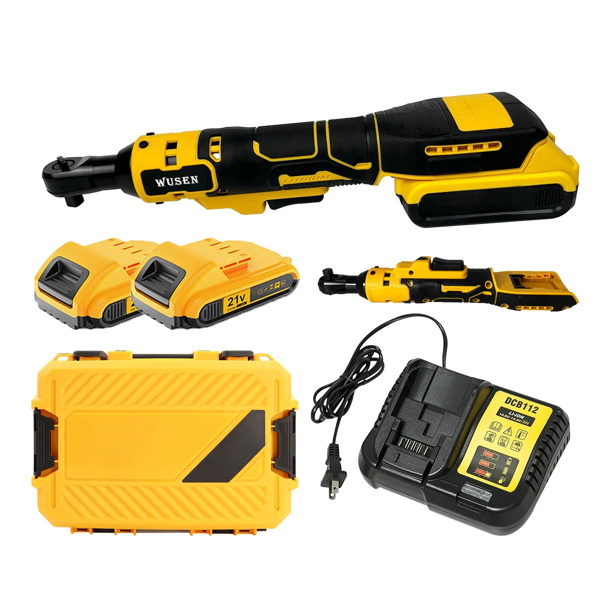 Hot Selling 21V Lithium-Ion Battery Brushless Cordless Ratchet Wrench 200W Electric Wrenches Set