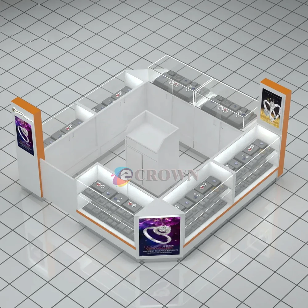 Modern jewel kiosk cabinet luxury design welcome fixture Luxury display jewelry showcase