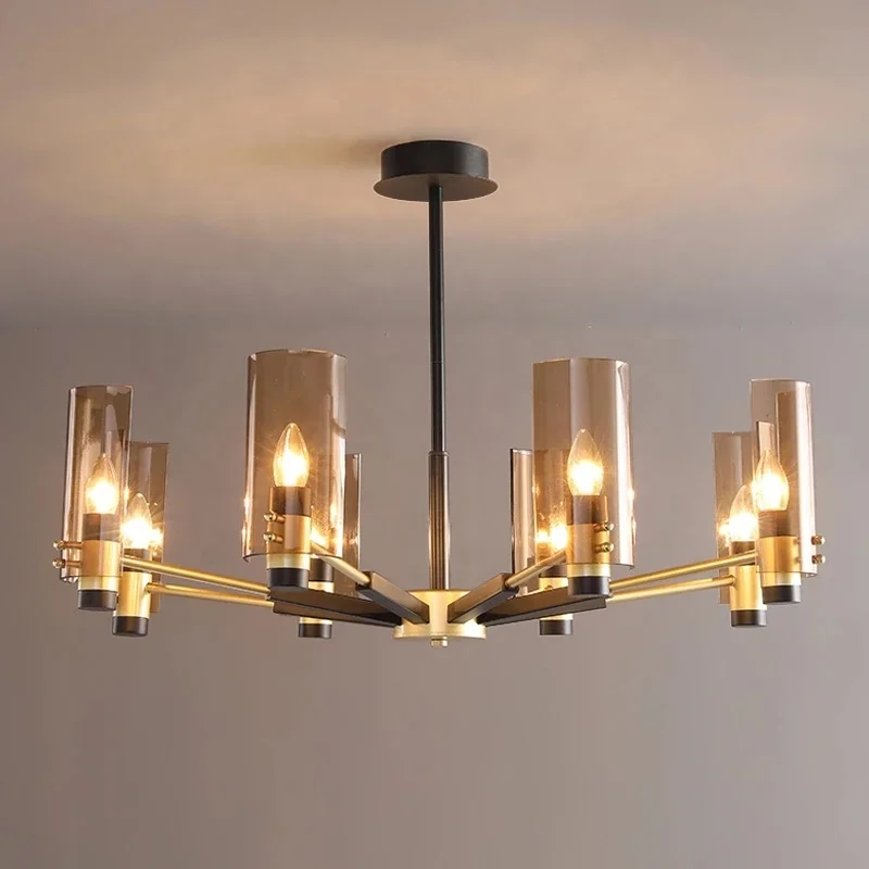 Postmodern Pendant Light For Living Room Dining Table Nordic Bedroom Loft Hall Kitchen Hanging Lamp Black Iron Indoor Chandelier