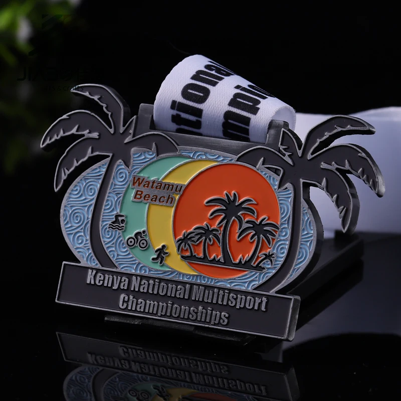 Чемпионат Кении Jiabo с мягкой эмалью, уникальная удивительная медаль многофункционального спорта для пляжа и бега