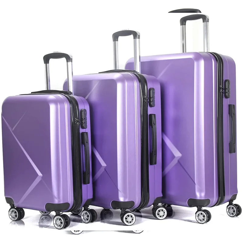 WETRUST Custom logo Hard shell ABS Luggage Baggage suitcase trolley bags with 3 pieces Set Travel Trolley Suitcase  for gift