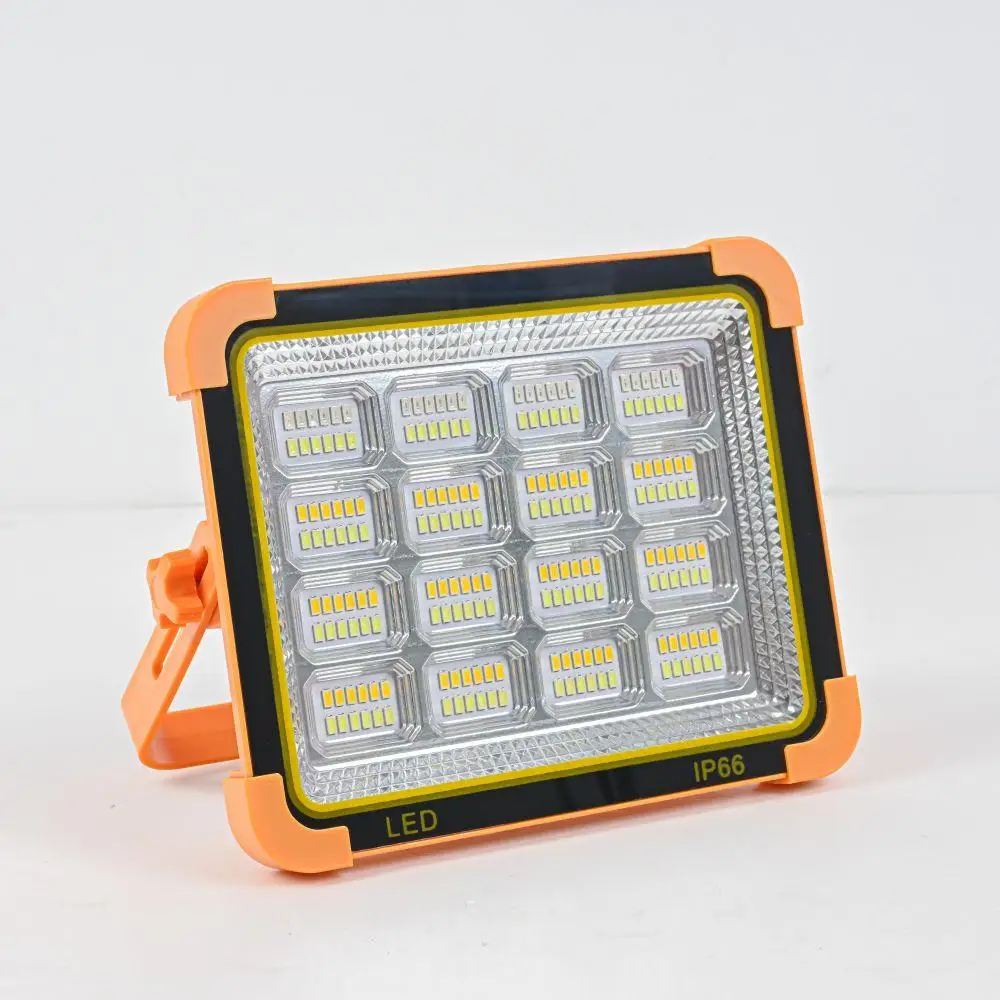 Hot Selling Solar Emergency Flood Lamp 300w 20000mah Outdoor Portable Led Work Lights 5000lm Solar Panel Rechargeable Solar Camp