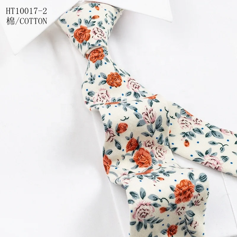  fashion necktie cotton mens floral ties skinny