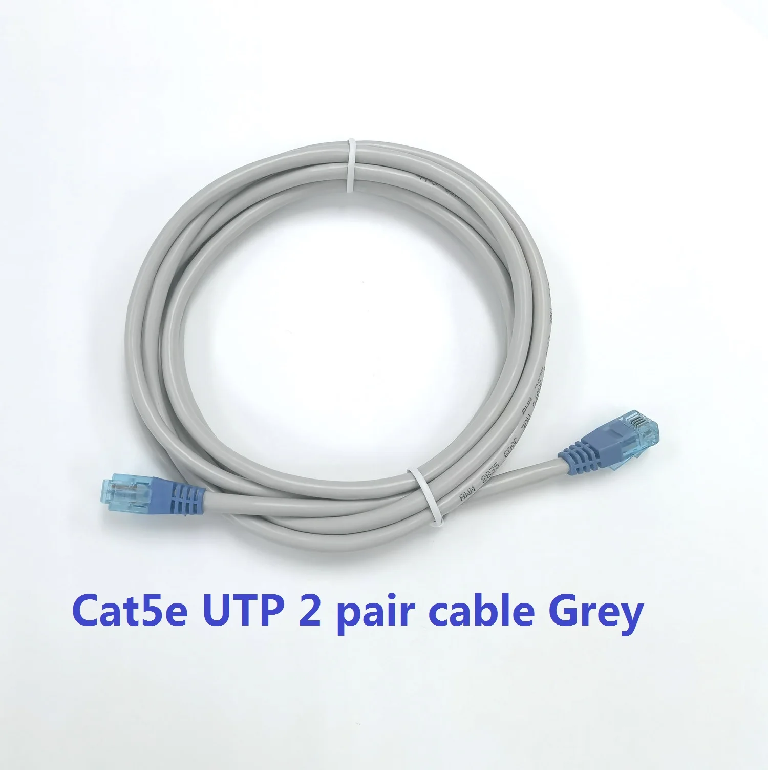 Telecommunications Round Cat5e UTP 24AWG Network Cable 2 Pairs twisted Grey Cable with RJ11 light blue connectors FX-LPP-6P4C-2M