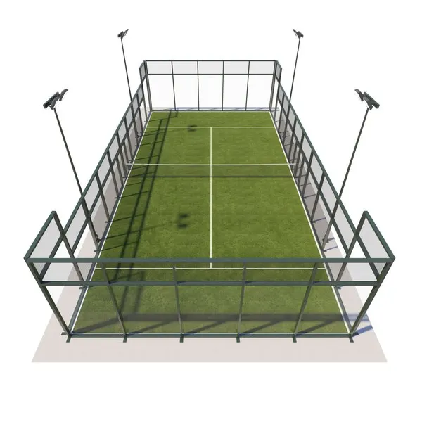 Customized Professional sports field tempered glass and steel Paddle court equipment