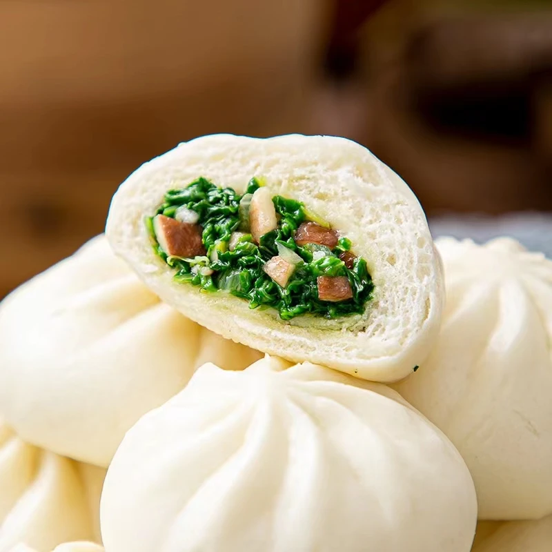 Wholesale convenient frozen fast food delicious steamed stuffed bun with mushroom filling