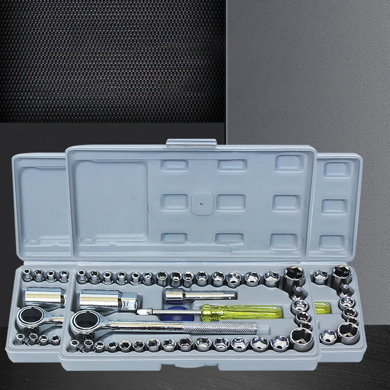 Car Repair Tool 40pcs Socket Wrench Set Motorcycle Repair Tool Ratchet Torque Wrench Combo Tools Kit Auto Repairing Set