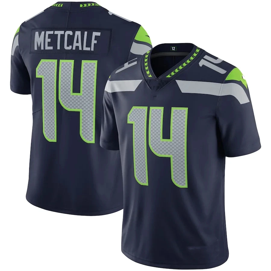 Custom Seattle City Team Club Uniform Stitched American Football Jersey Seahawk Navy Game 14 DK Metcalf 3 Wilson 54 Wagner