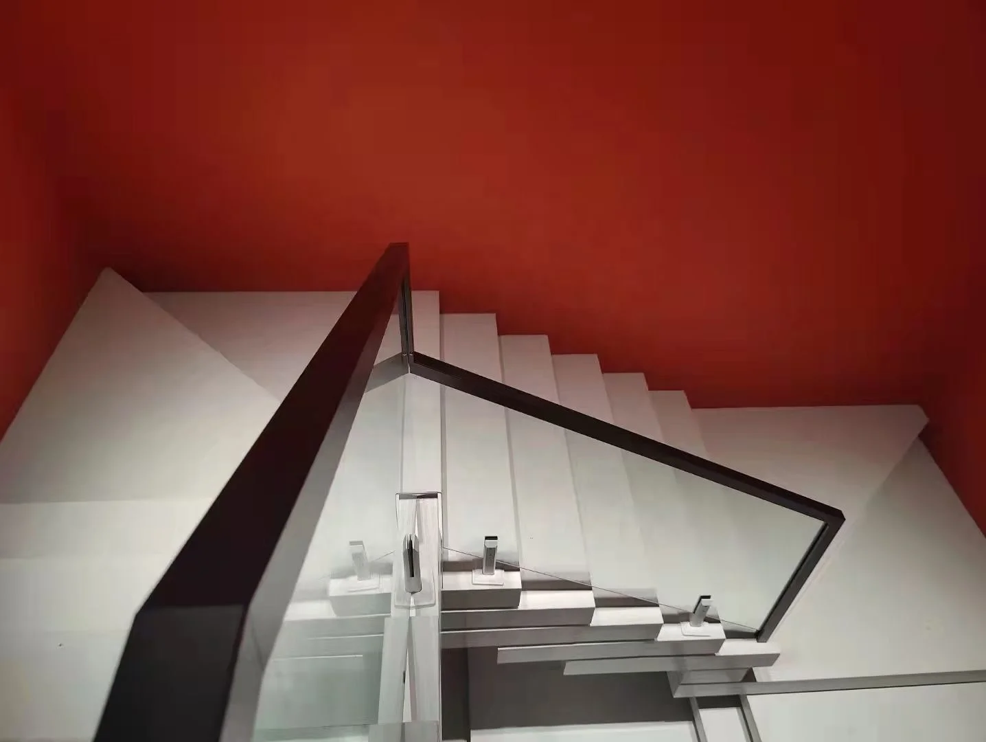 Glass slot handrail Professional plastic wood color PVC square handrail, low price