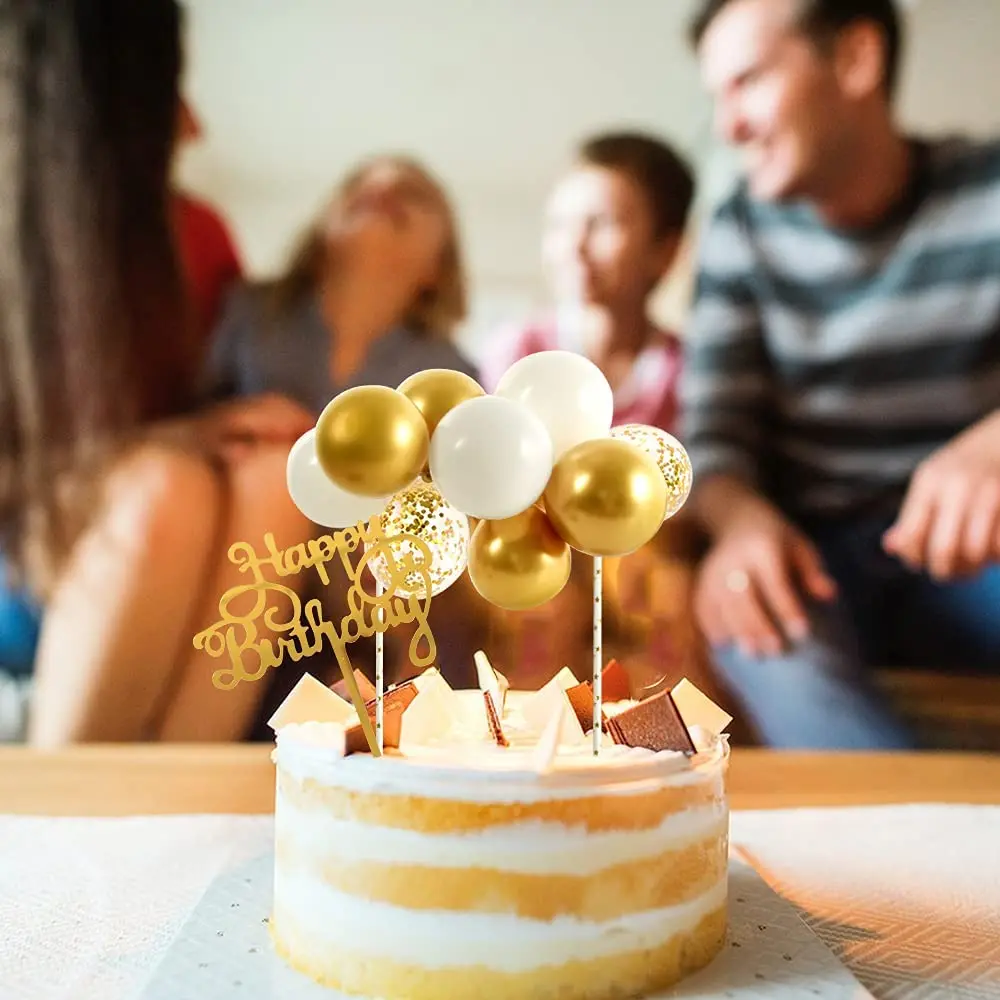 Белый золотой воздушный шар, облако, торт, Топпер, 10 шт., конфетти, металлическая мини-гирлянда, торт, воздушный шар, Топпер, Свадебные украшения для торта