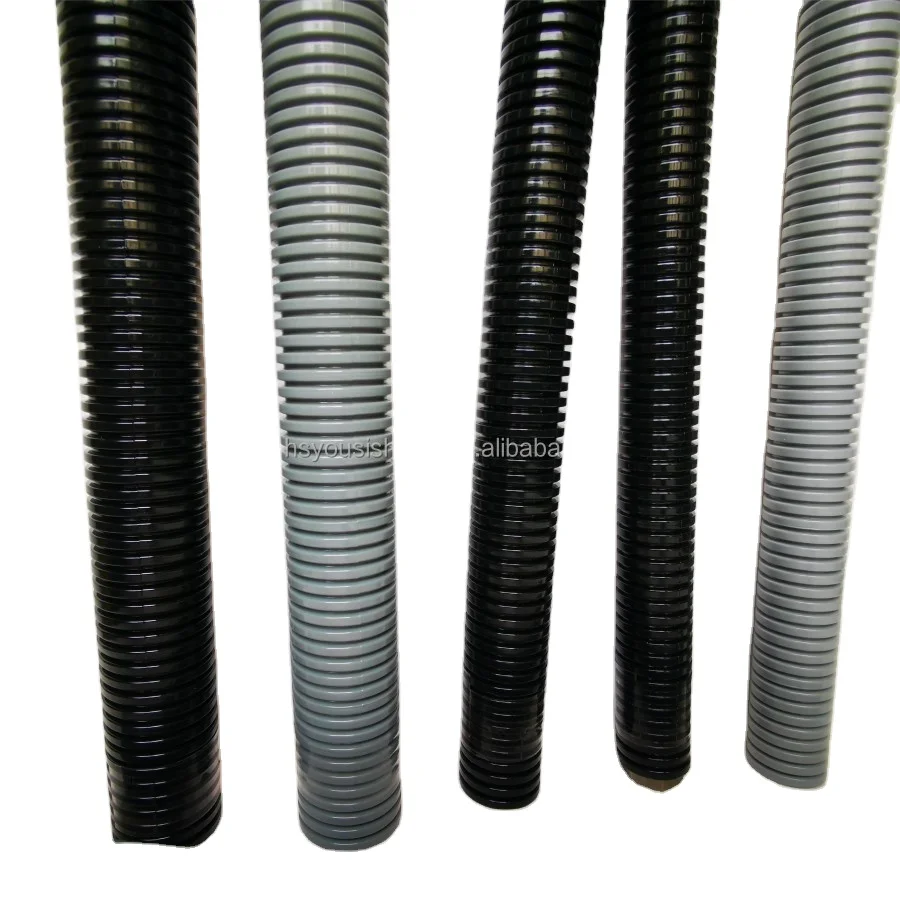 Customized EVA Corrugated Hose 32mm 38mm Gray Flexible Spiral Antistatic Pipe Hoses For Industrial Vacuum Cleaner