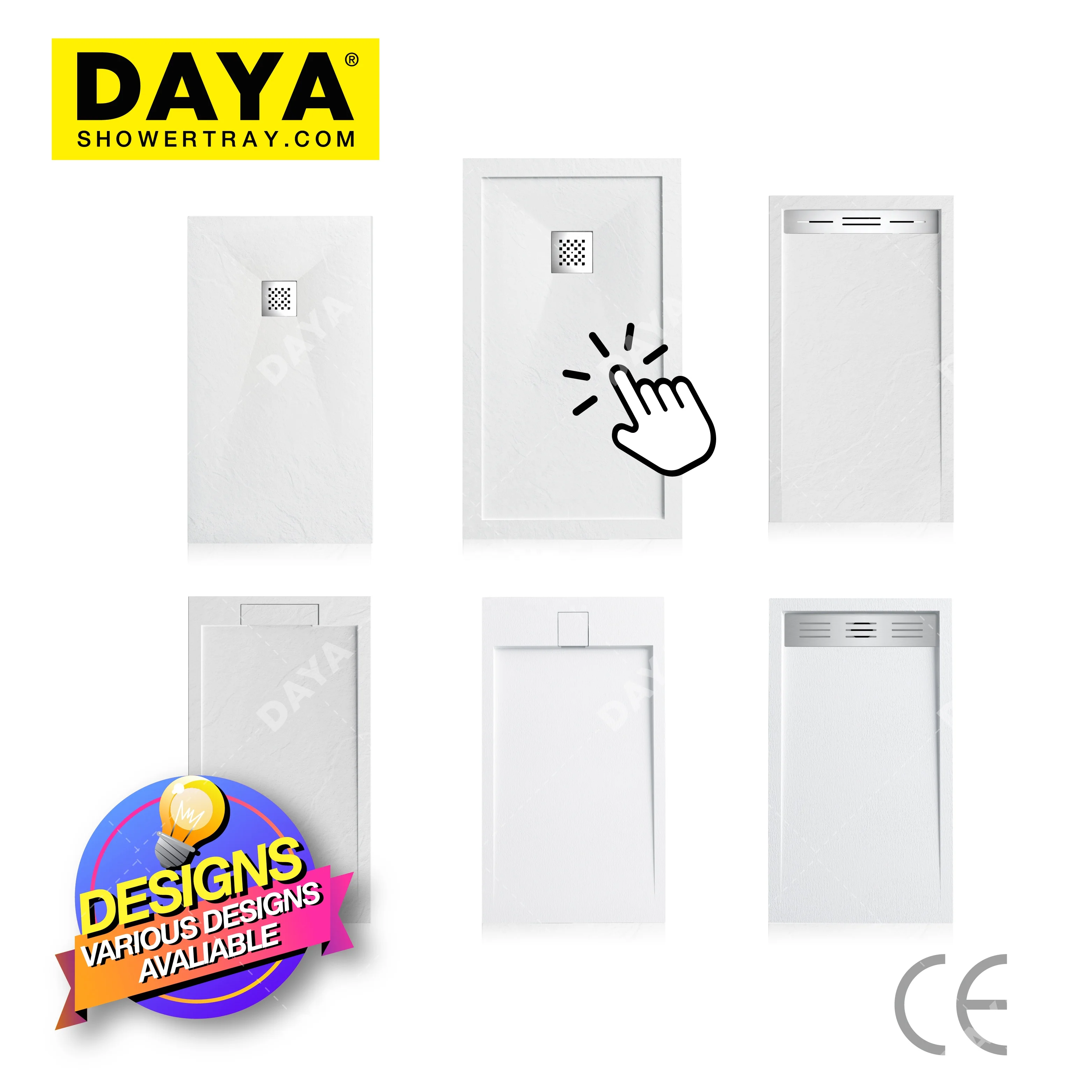 Pure white bianco slate stone resin fiberglass shower room piatto doccia shower tray