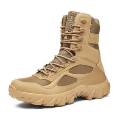Plus big size hunting lace-up Hiking tactical leather combat boots shoes for men