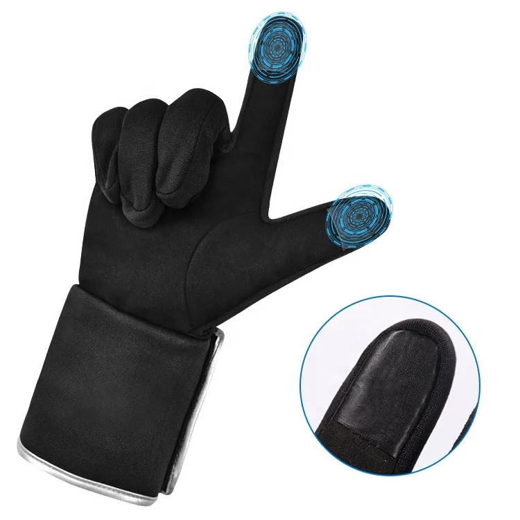 Winter Outdoor Recreation Riding Touch Screen Windproof Hand Warm Gear Electric Custom Ski Battery Heated Liner Gloves