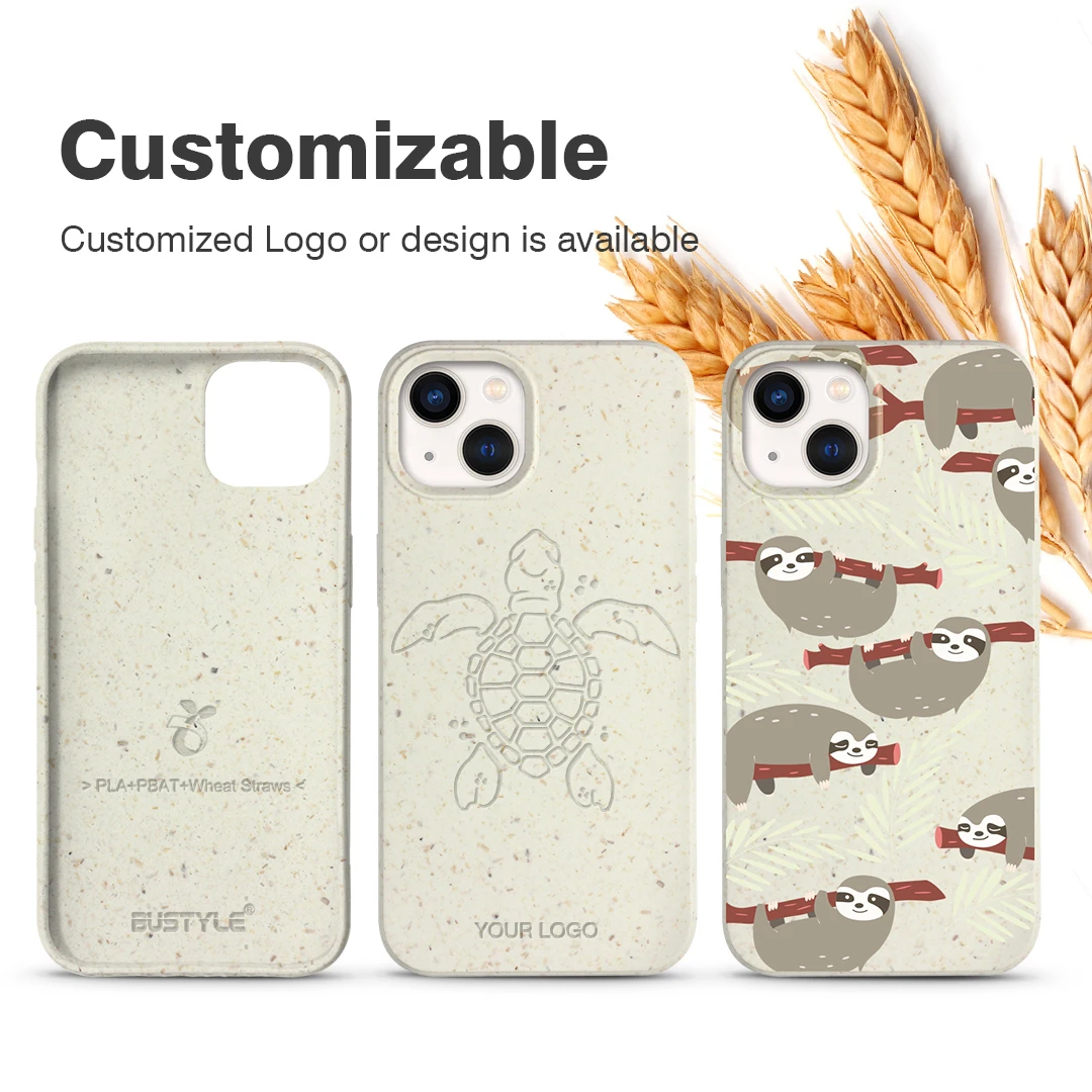 Custom Biodegradabale Recyclable Phone Cover For iPhone 11 Pro Max 12 Case OEM Compostable Phone Case For iPhone 13 Case 2021