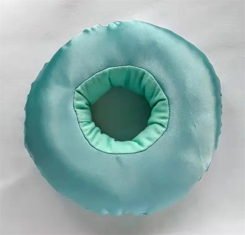 Silk Piercing Pillow Smooth Ear Pillows with Hole for Side Sleepers Pressure Sore Ear Pain Guard Pillows Champagne