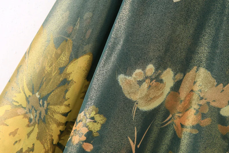 CS261 Wholesale 2023  Autumn Turn-down Collar  Floral Print Long Sleeve Shirt Women Blouse Tops 10